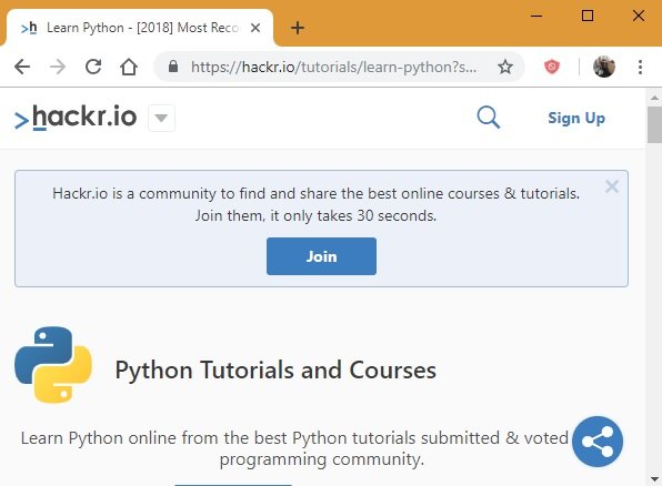 Hackr.io Учебники по Python