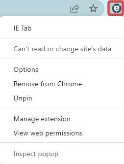 Режим IE Значок вкладки Chrome Ie