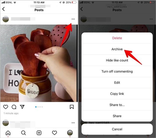 Instagram удалить фотоархив