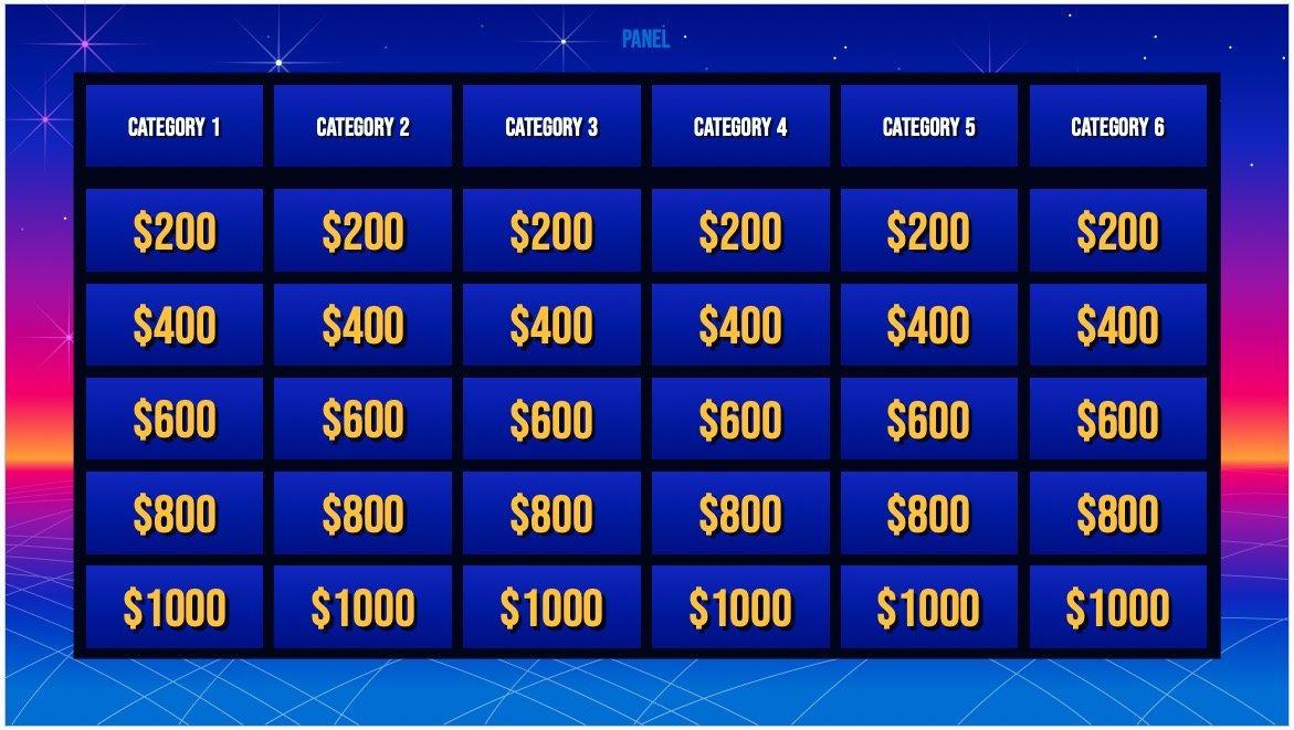 Шаблон Google Slides Jeopardy