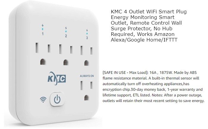 Kmc Четыре розетки Wi-Fi Smart Plug