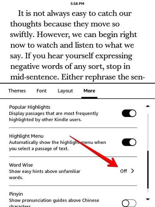 Kindle Советы Хитрости Word Wise