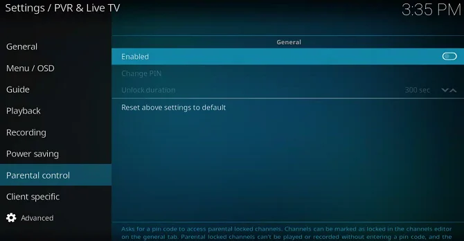 Родительский контроль Kodi 1