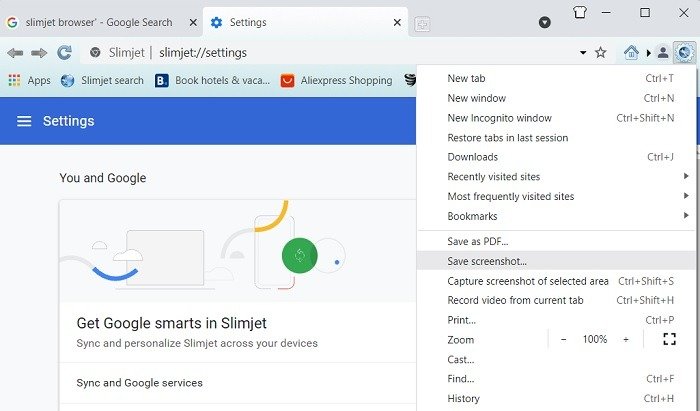 Облегченные браузеры Настройки Windows Slimjet 1