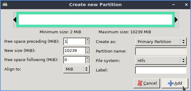 Применить формат Linux Ntfs