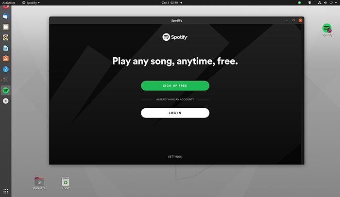 Linux Spotify в трее Spotify работает со значком в трее