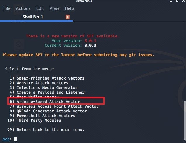 Список инструментов проникновения Kali Linux Атака на устройство Arduino из выбранного
