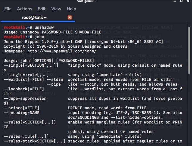 Список инструментов проникновения Kali Linux John The Ripper