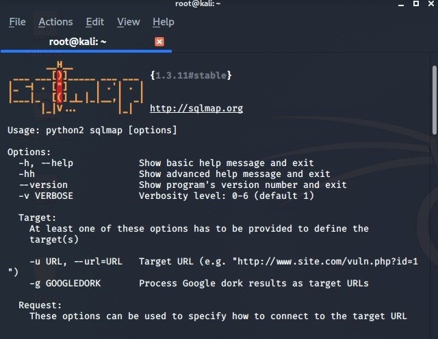 Список инструментов проникновения Kali Linux Sqlmap