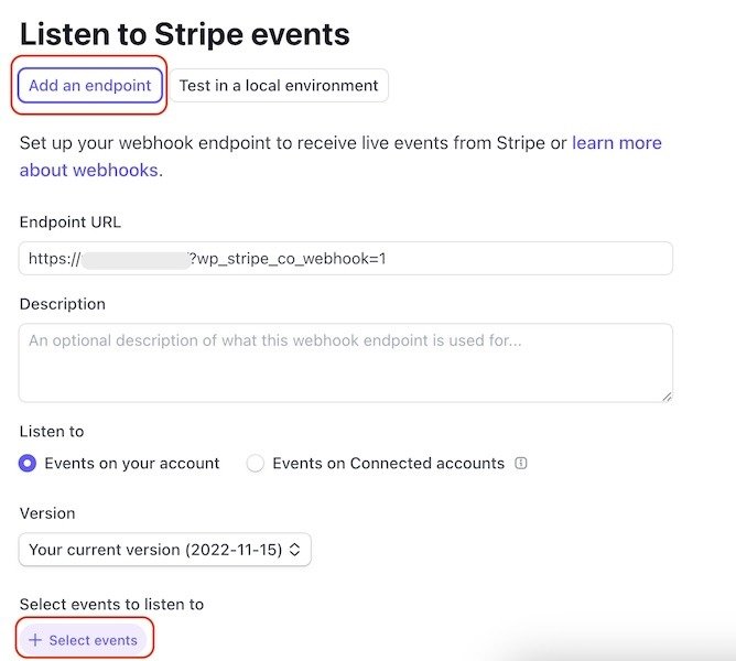 Слушайте события Stripe