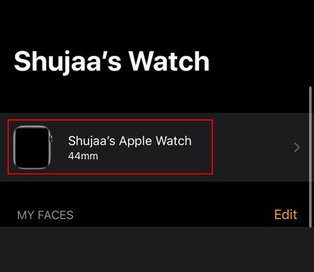 Найдите приложение Apple Watch Watch.