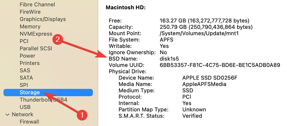 Поиск имени BSD