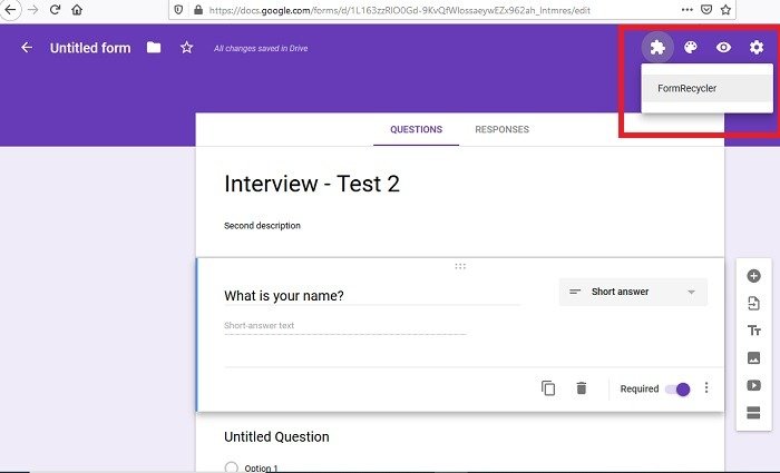 Дополнение к Google Forms Recycler для определения местоположения