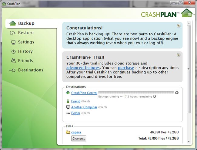 МИЛЛИ --- Резервное копирование CrashPlan