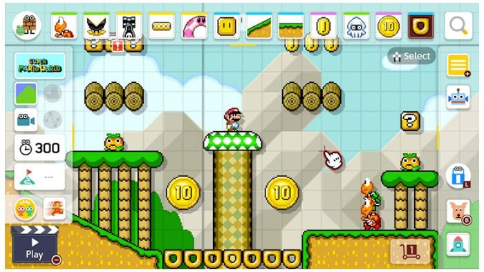 Вид из игры Super Mario Maker 2.