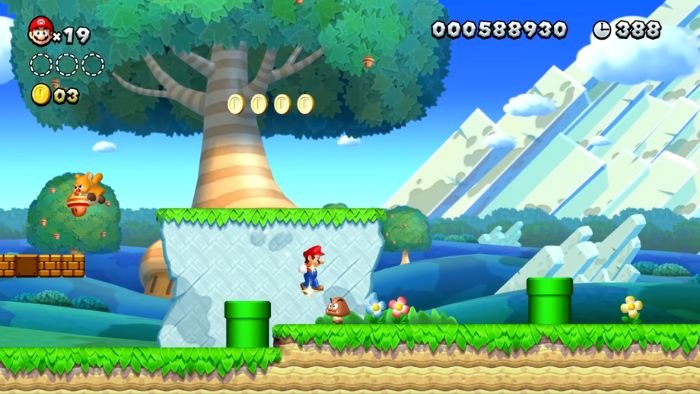 Новый игровой вид Super Mario Bros. U Deluxe.