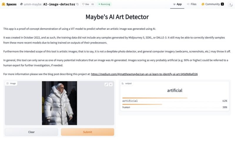 Может быть, AI Art Detector