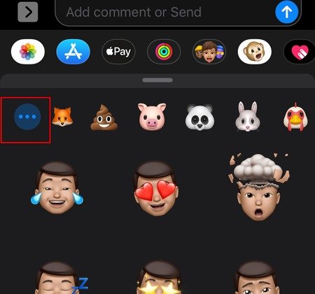 Наклейки Memoji в виде точек