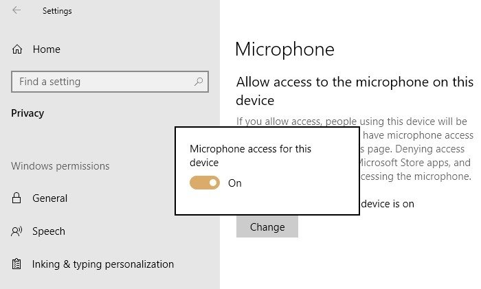 Микрофон не работает. Разрешить доступ к микрофону Windows 10.