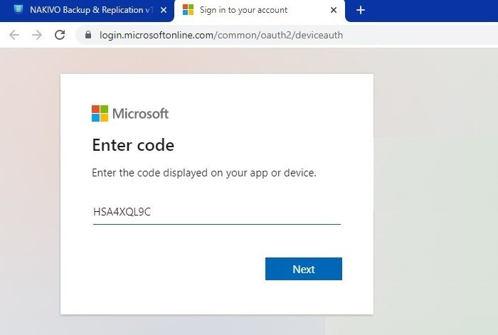 Nakivo Microsoft Deviceauth Введите код