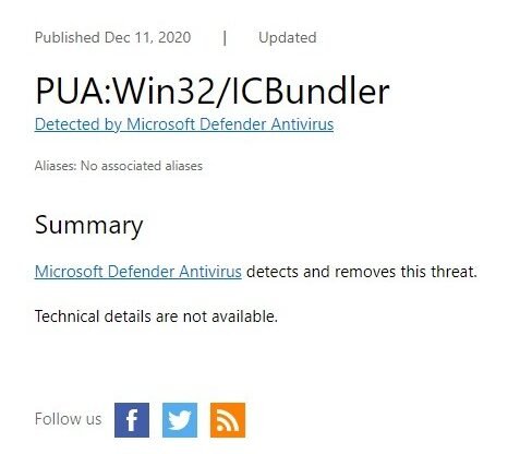 Нужны сведения о вредоносном ПО антивируса Windows Defender