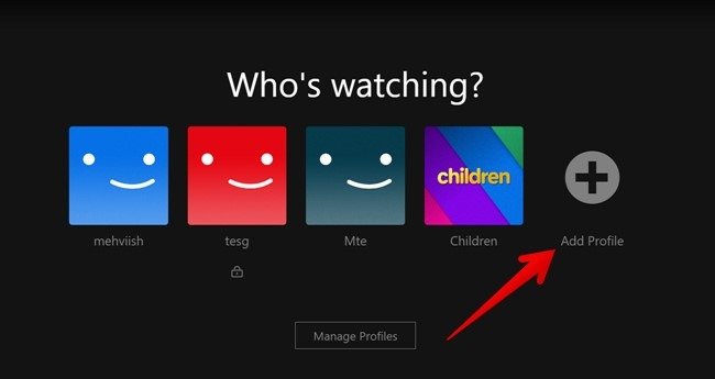 Netflix ПК Добавить профиль