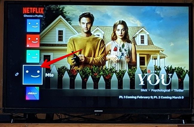 Главный экран профиля Netflix TV Switch