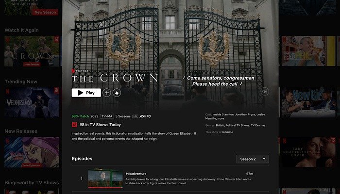 Обзор контента Netflix The Crown