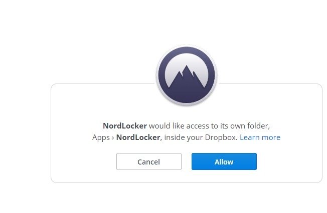 Доступ к Dropbox Nordlocker 1