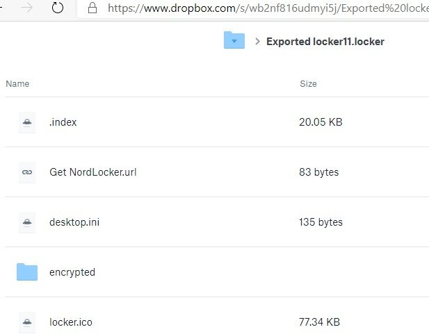 Nordlocker — экспортированный шкафчик из Dropbox 1