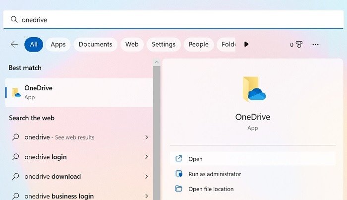 Недостаточно места на диске Открыто приложение Windows Onedrive