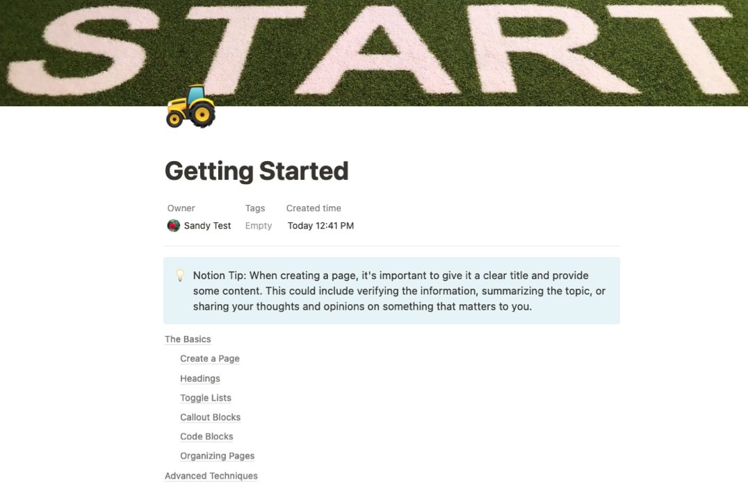 Шаблон Notion Wiki Страница начала работы