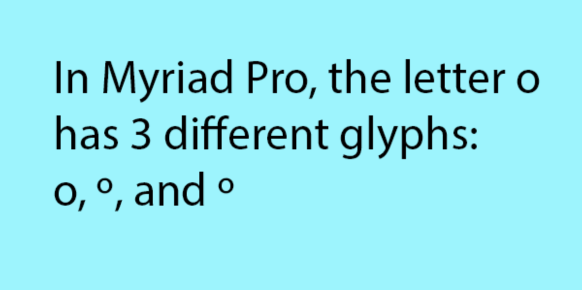 Замена глифа Otf против Ttf Myriad Pro