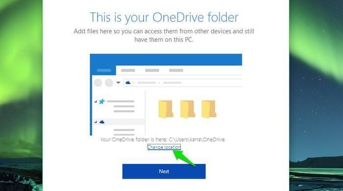 OneDrive-Изменить-Местоположение