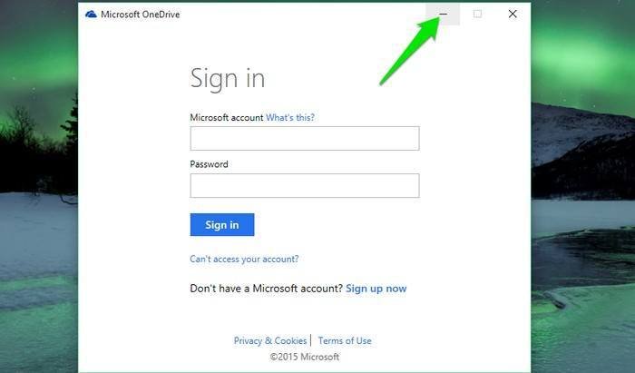 OneDrive-Окно входа в систему