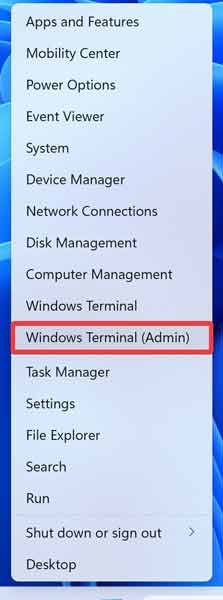 Открытие терминала Windows 2