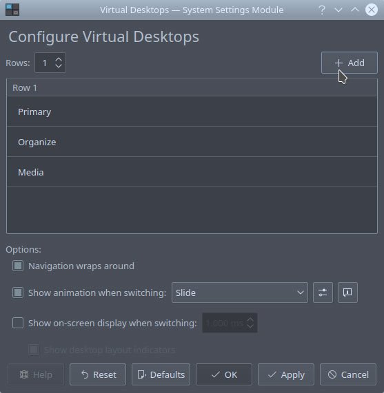 Организуйте рабочий стол с помощью Kde. Добавьте виртуальные рабочие столы.