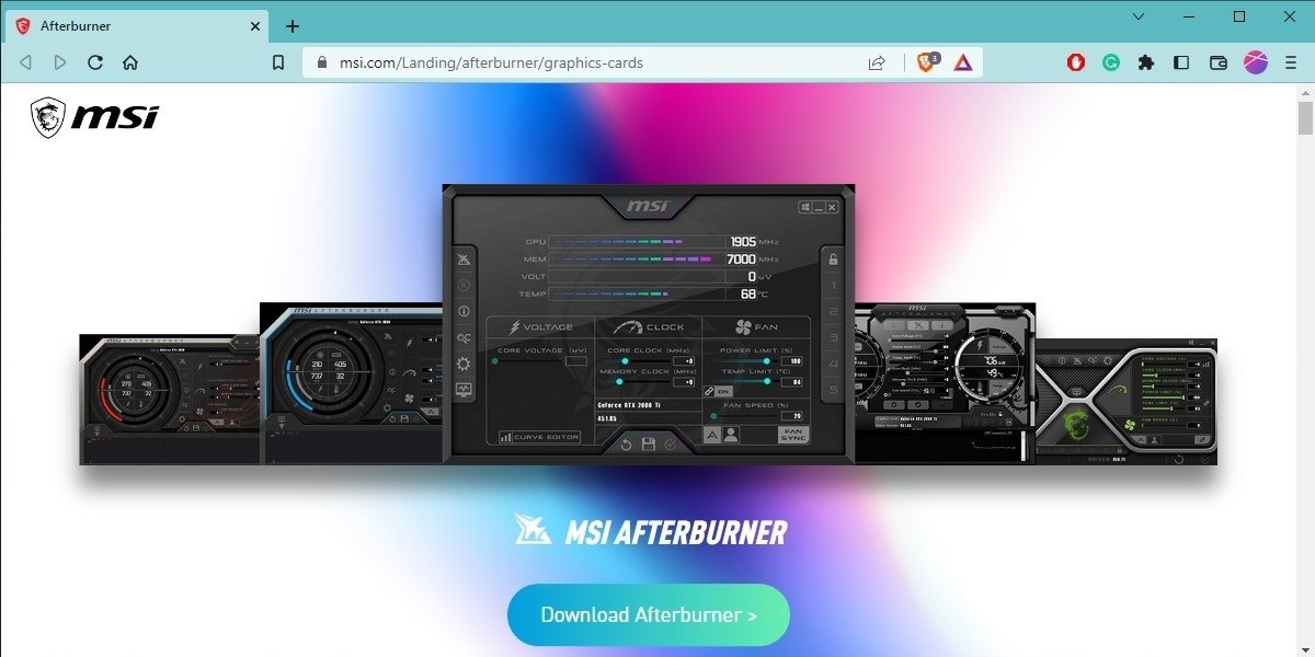 Разгон графического процессора Afterburner Скачать Msi Afterburner