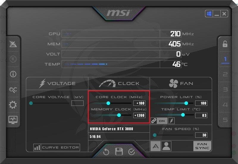 Видеокарта не работает при разгоне msi afterburner