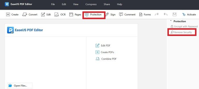 Удаление пароля PDF Easeus Pdf Editor Удаление безопасности