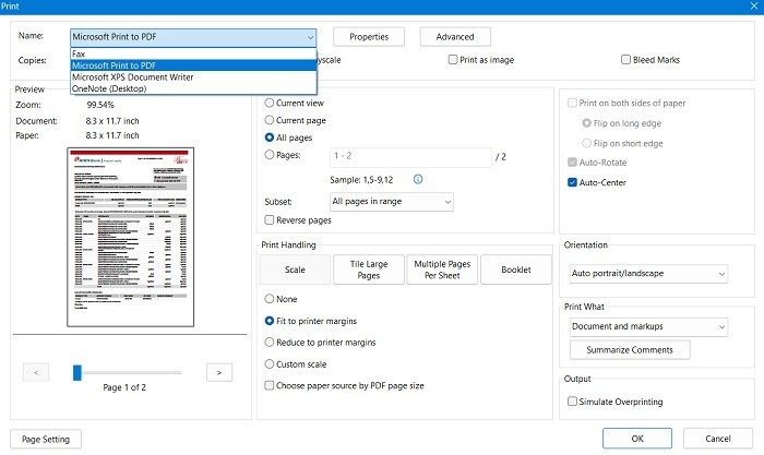 PDF-пароль Удалить Повторную печать Выбрать принтер