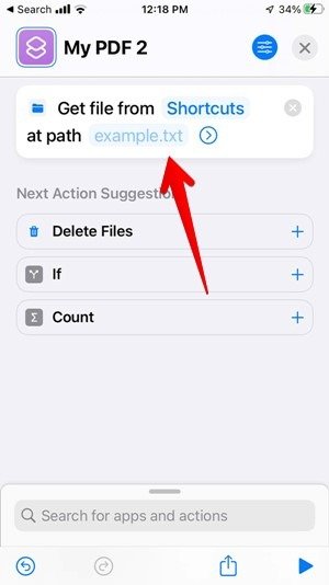 PDF-файл Iphone Move Shortcut Добавить имя файла