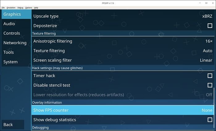 Ppsspp Psp на счетчике кадров в секунду в Deepin Linux