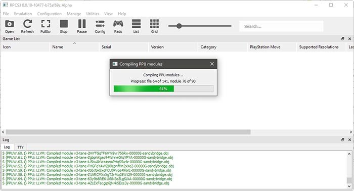 Ps3 на ПК с Rpcs3, компилирующим модули Ppu