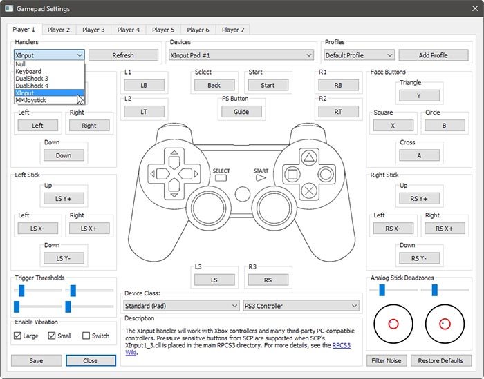 Ps3 на ПК с отображением джойстика Rpcs3