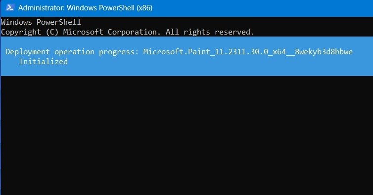 Повторная инициализация Paint в окне PowerShell.