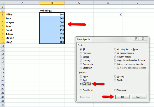 Вставить-специальная-excel-вычесть-данные-ОК