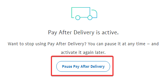 PayPal-доставка-пауза