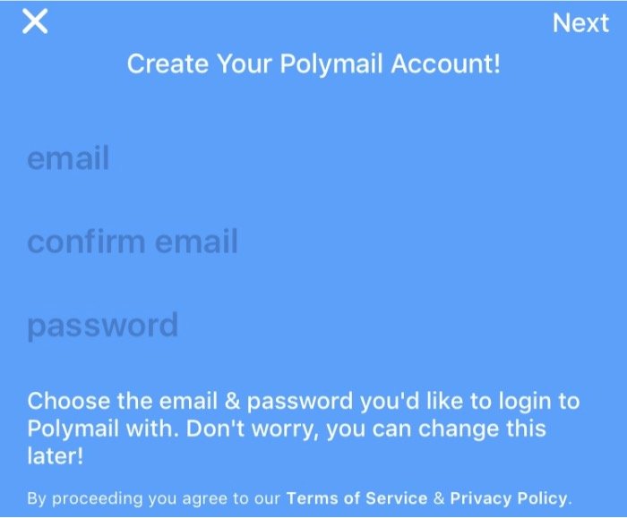 Регистрация Polymail