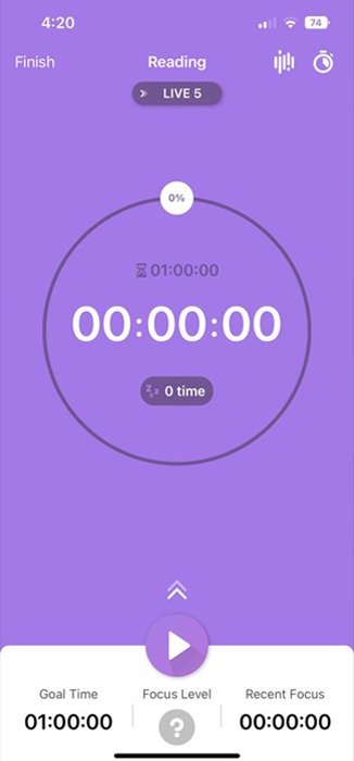 Приложение Pomodoro Timer Стартовая страница таймера переворота фокуса